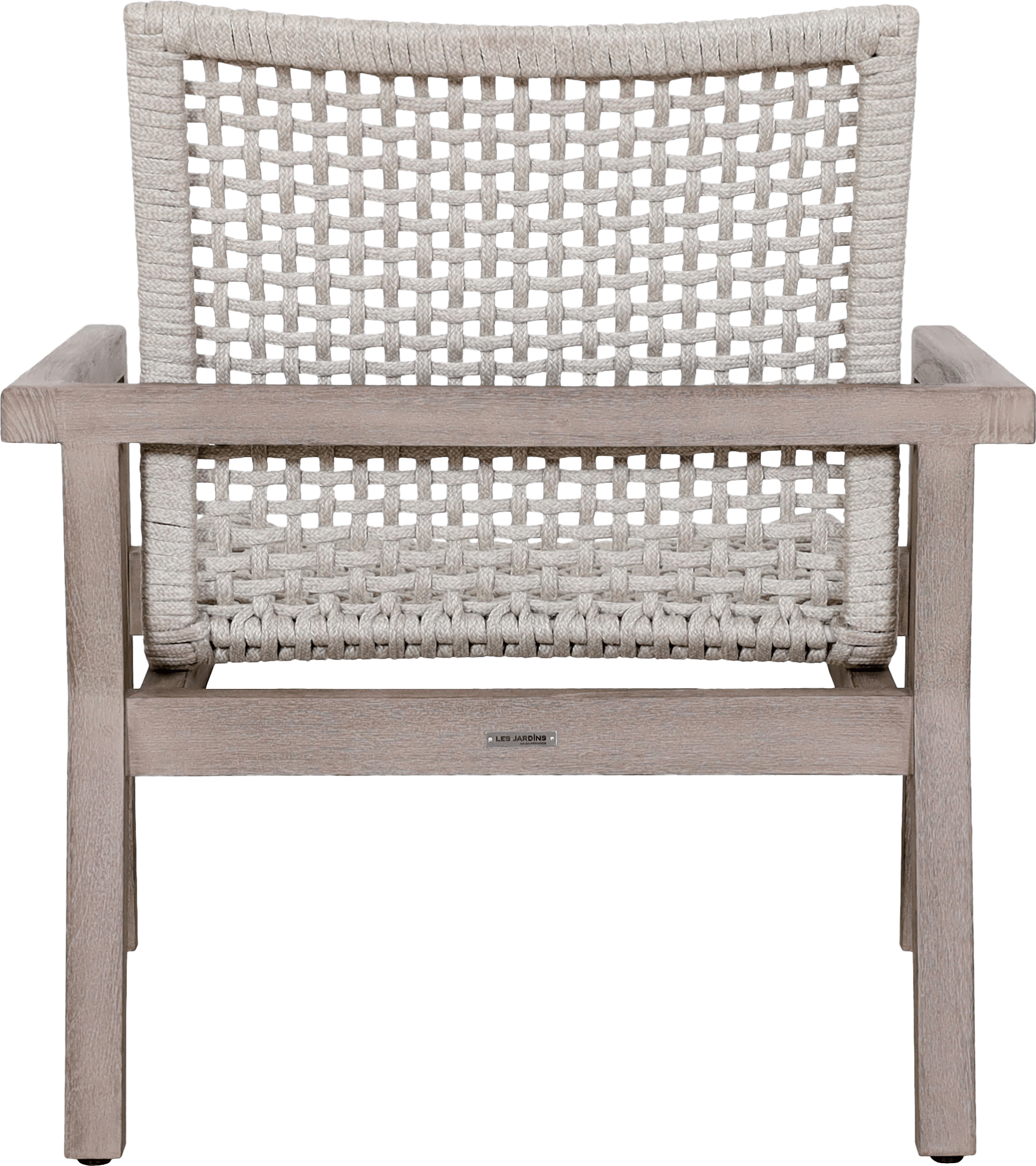 Fauteuil bas empilable tressé COPENHAGUE – Corde plate beige chiné – Image 5