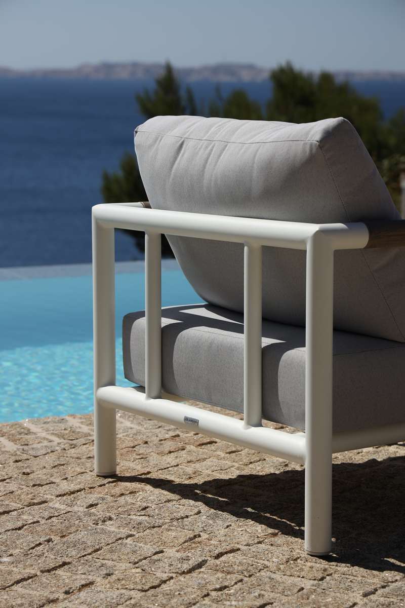 Fauteuil BASTINGAGE – blanc gris clair – Image 4