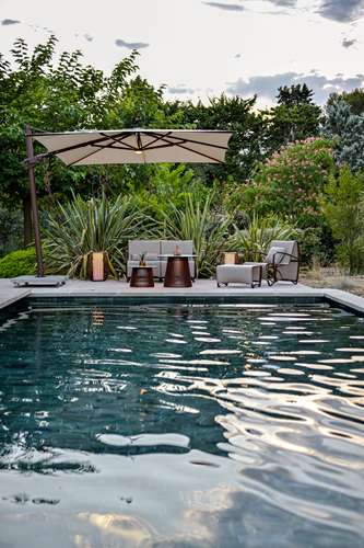 Parasol excentré LED – corten cappucino – Image 6