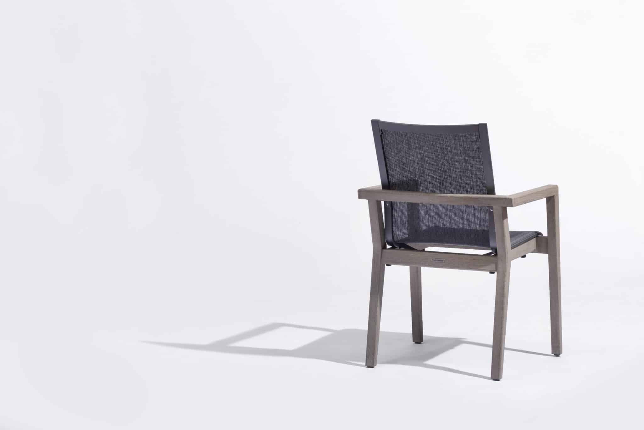 Fauteuil empilable COPENHAGUE – Toile tissée graphite – Image 2