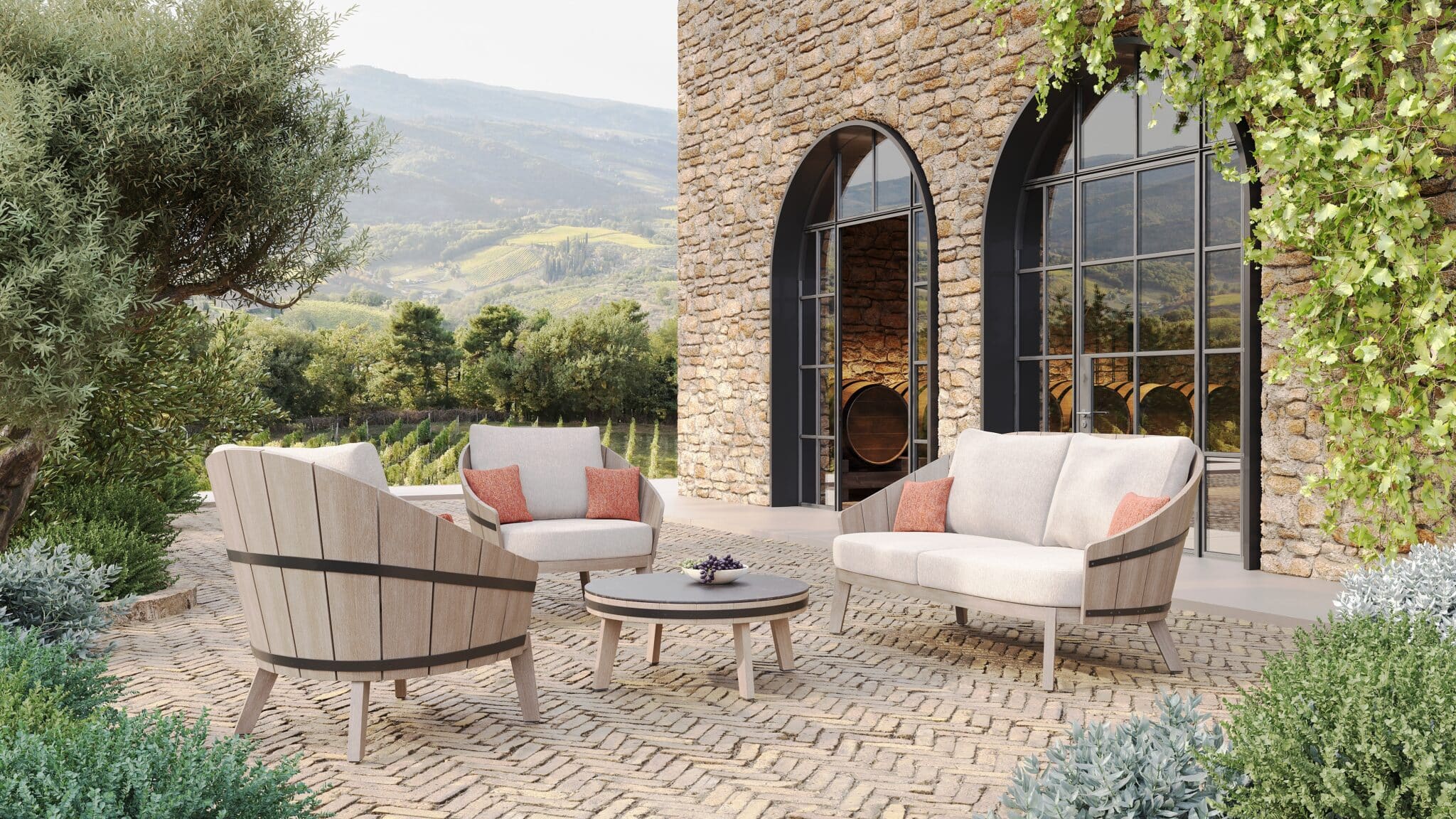 Table basse BARREL Ø80 – céramique gris anthracite – Image 4