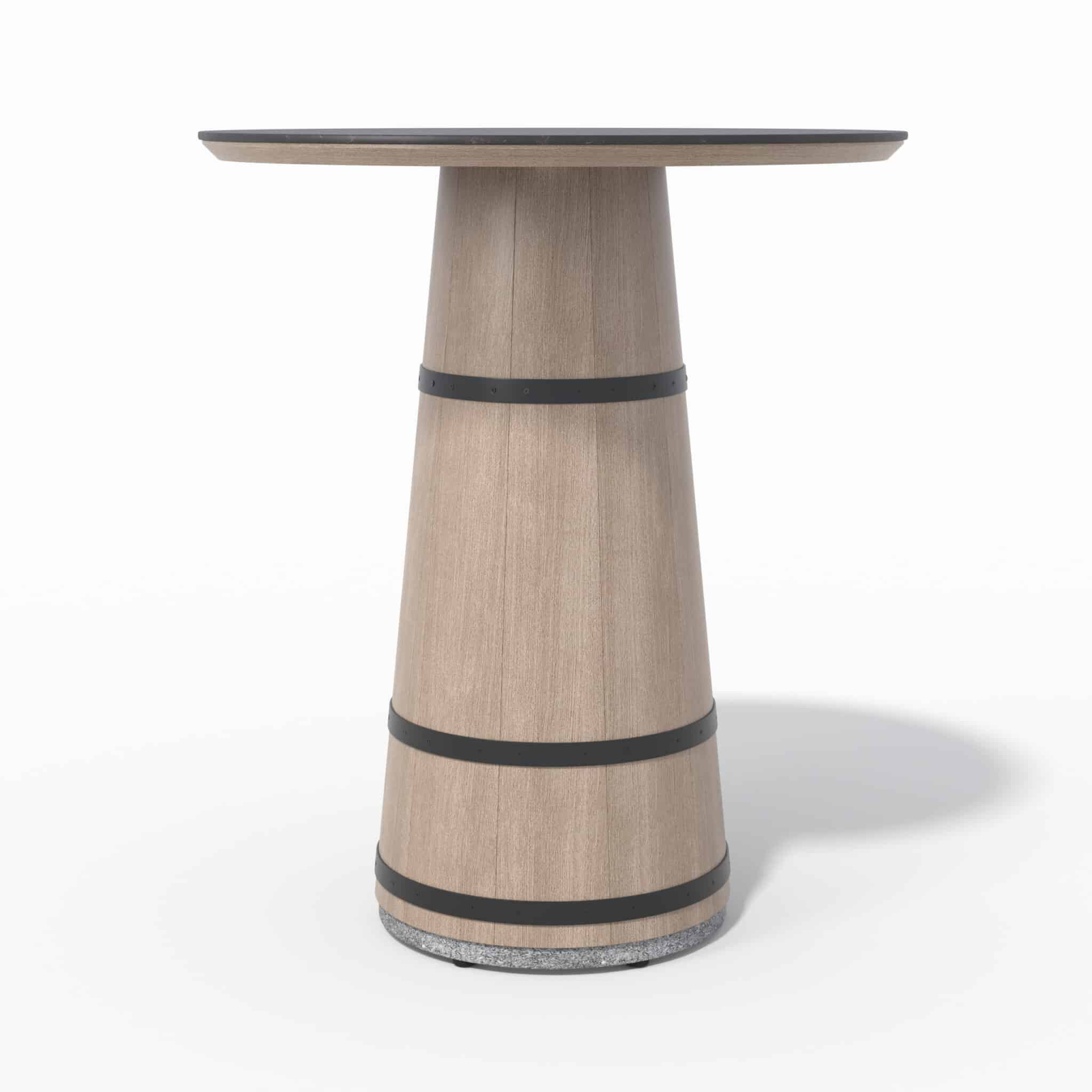 Table mange-debout BARREL Ø90 – céramique gris anthracite – Image 2