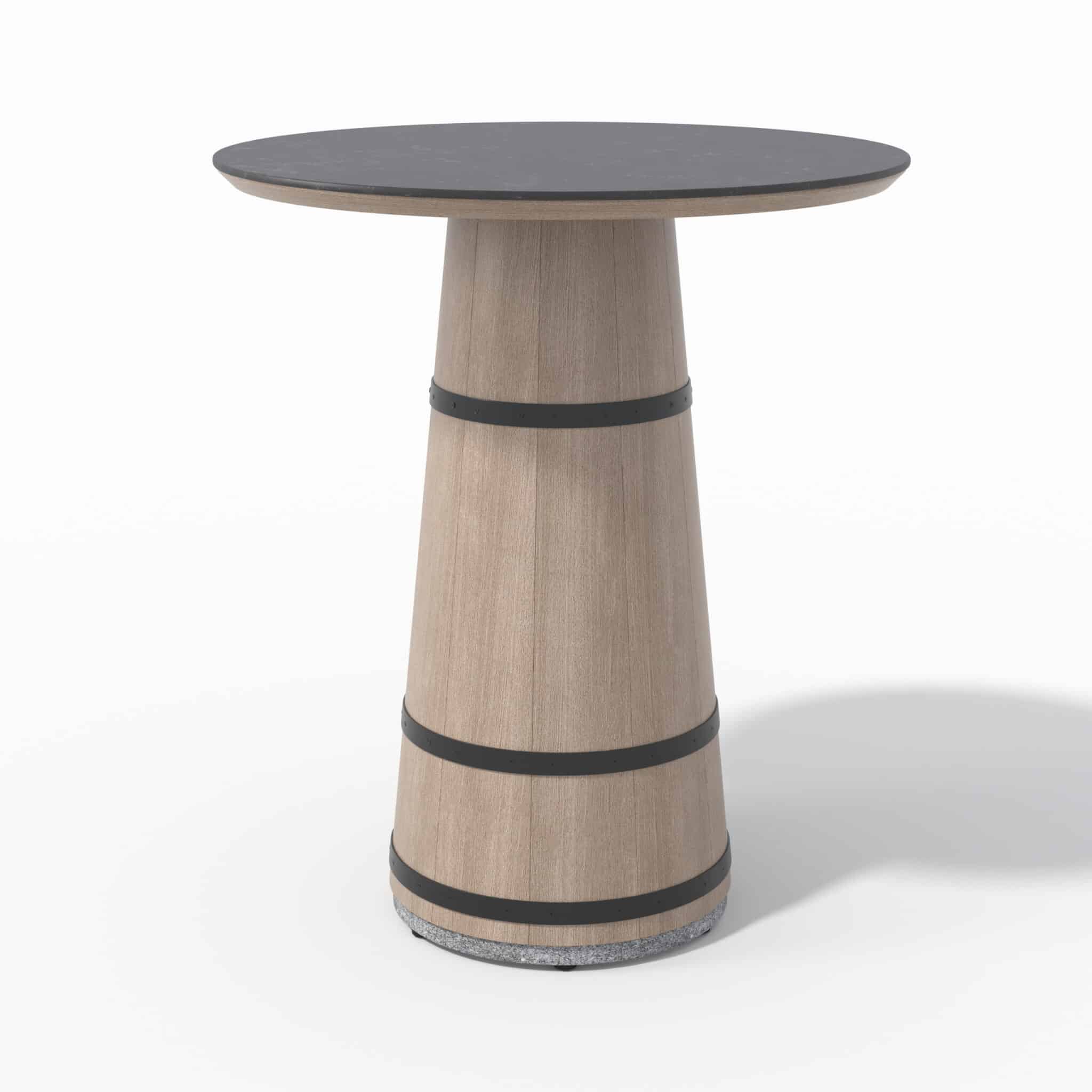 Table mange-debout BARREL Ø90 – céramique gris anthracite – Image 3