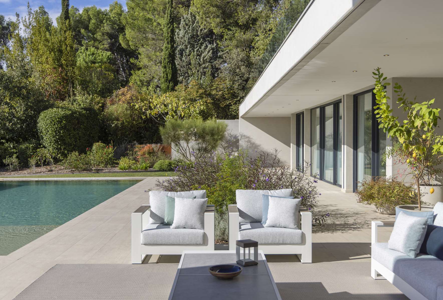 Canapé 3 places RANCHO – blanc gris chiné – Image 10