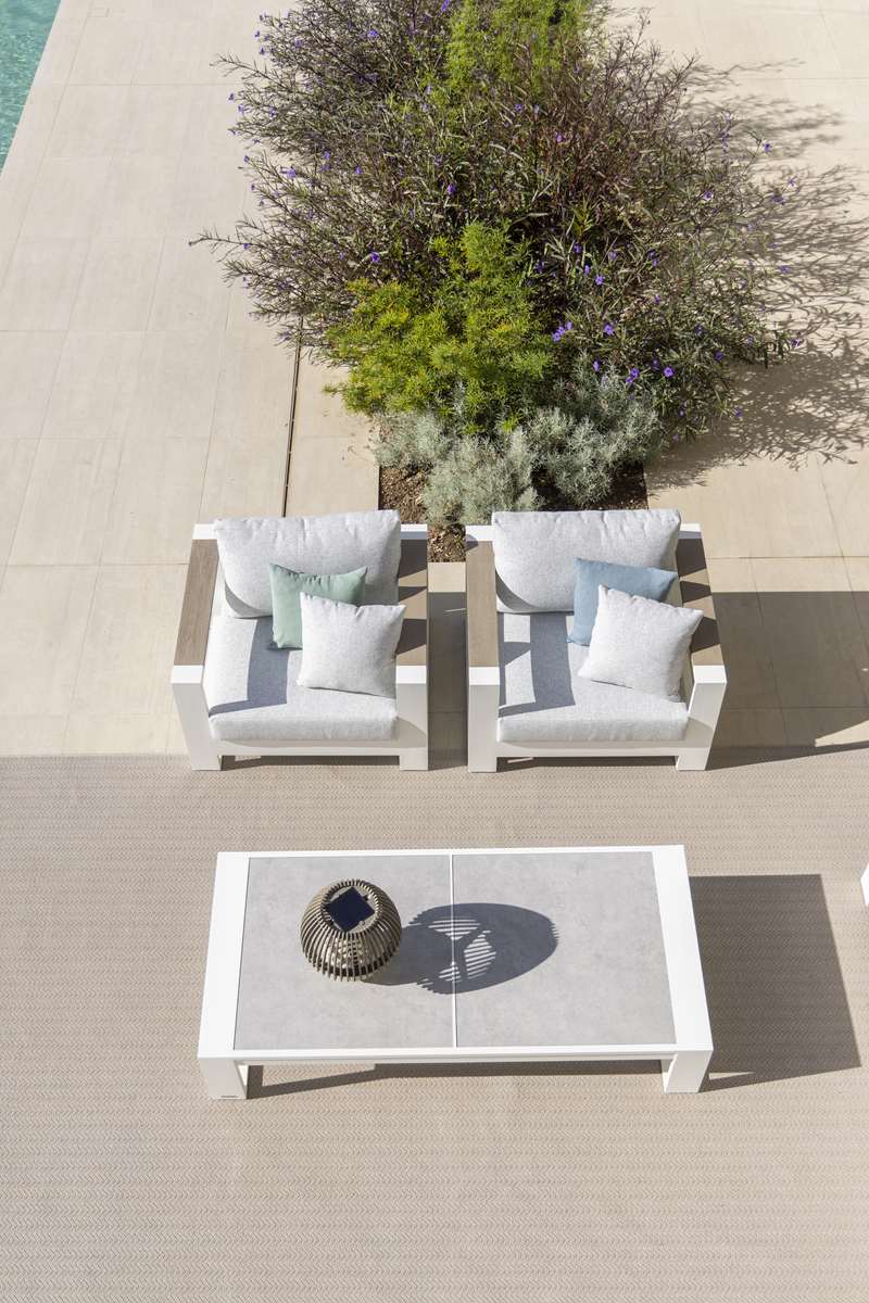 Table basse céramique XL RANCHO – blanc béton ciré – Image 11