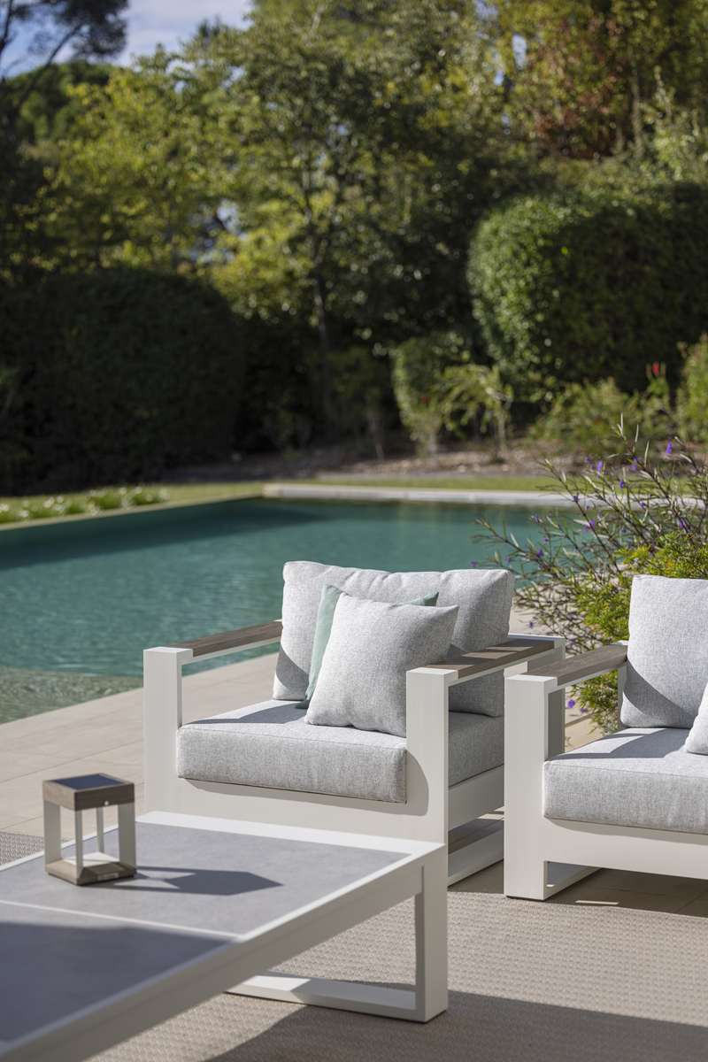 Table basse céramique XL RANCHO – blanc béton ciré – Image 4