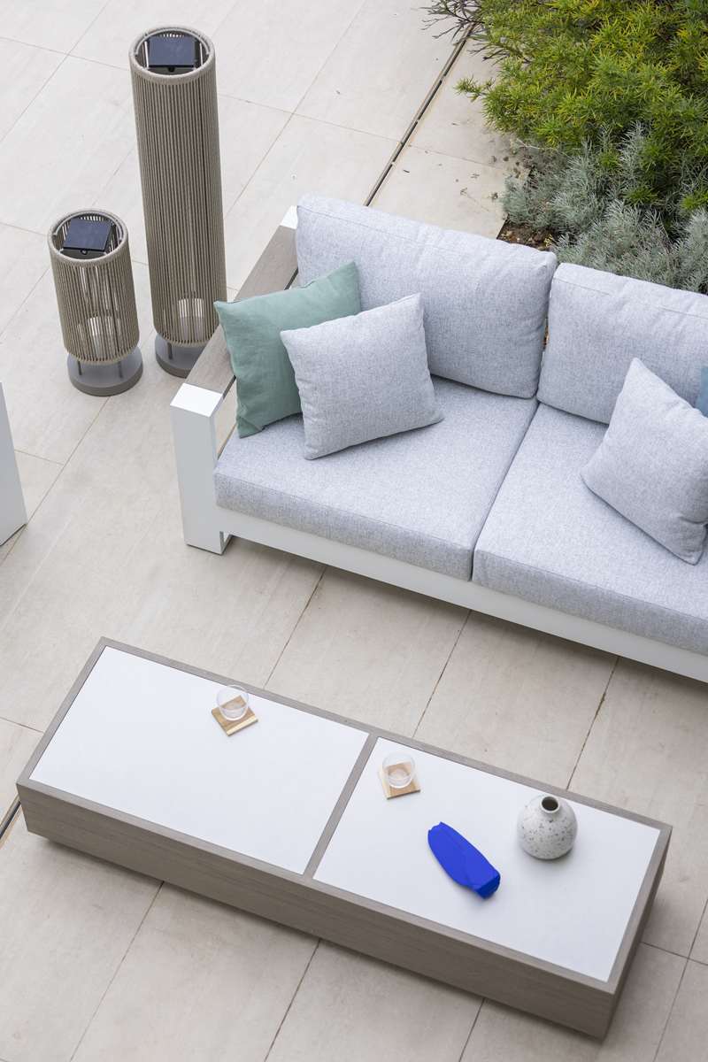Table basse céramique L RANCHO – blanc gris clair – Image 5