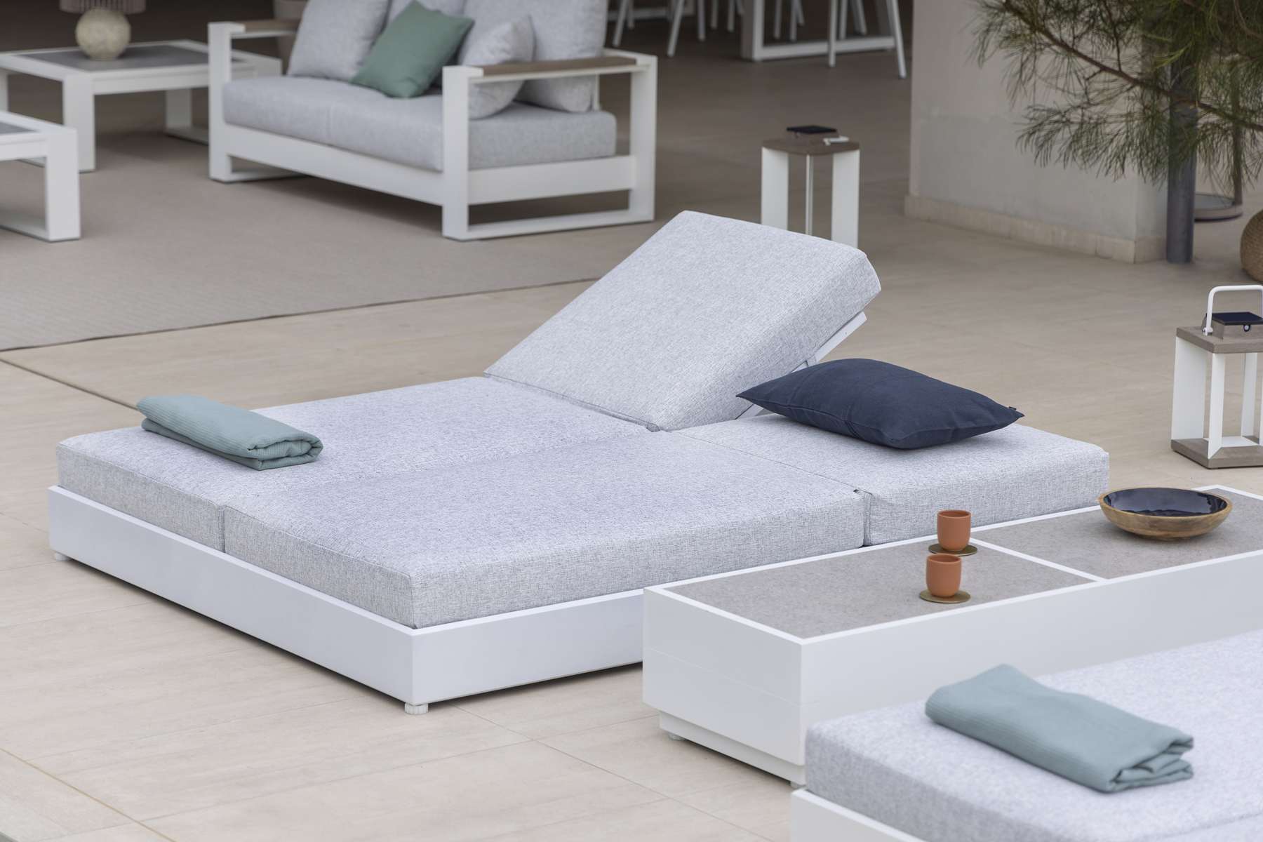 Table basse céramique L RANCHO – blanc gris clair – Image 12