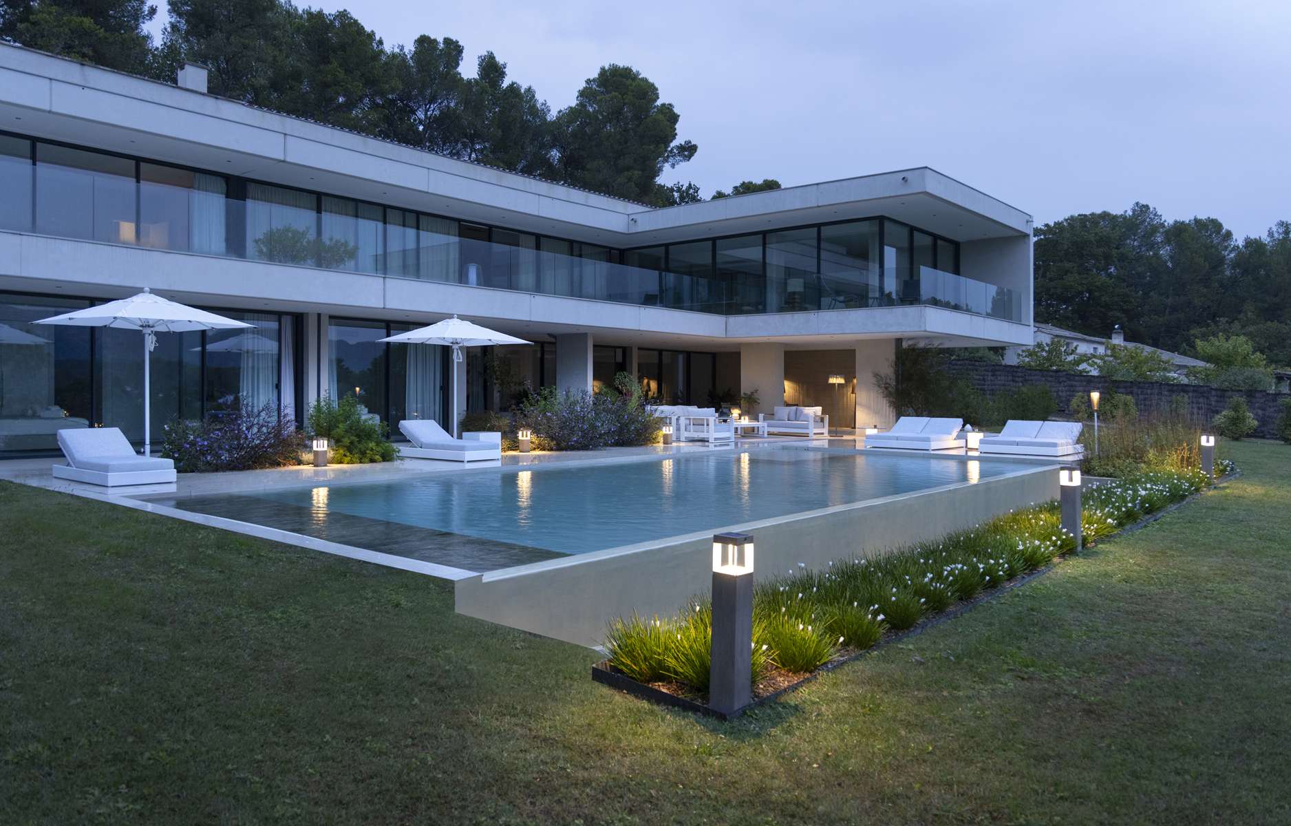 Lit simple de jardin RANCHO – blanc gris chiné – Image 14