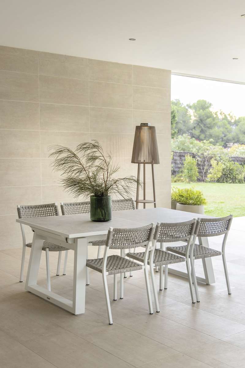 Table extensible céramique RANCHO – blanc béton ciré – Image 4