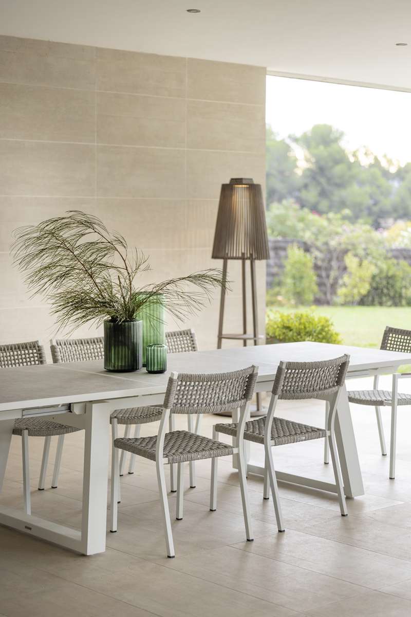 Table extensible céramique RANCHO – blanc béton ciré – Image 5