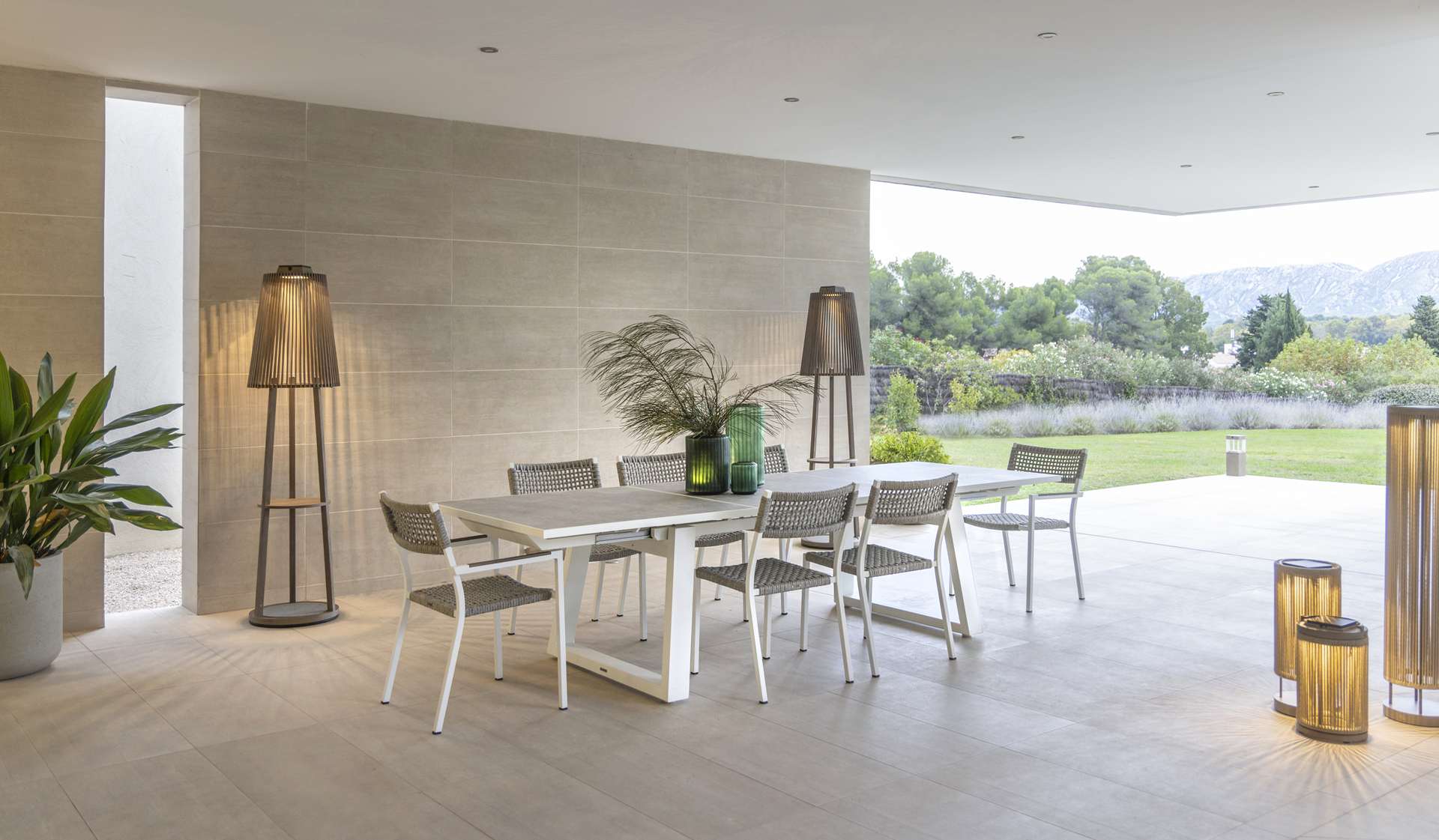 Table extensible céramique RANCHO – blanc béton ciré – Image 6