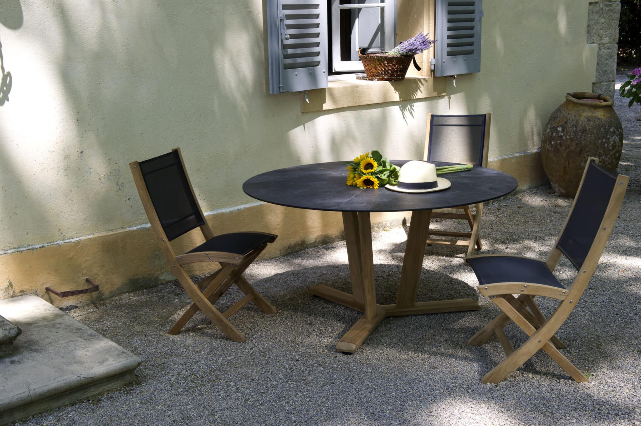 Table ronde HPL TEKURA – ardoise – Image 2