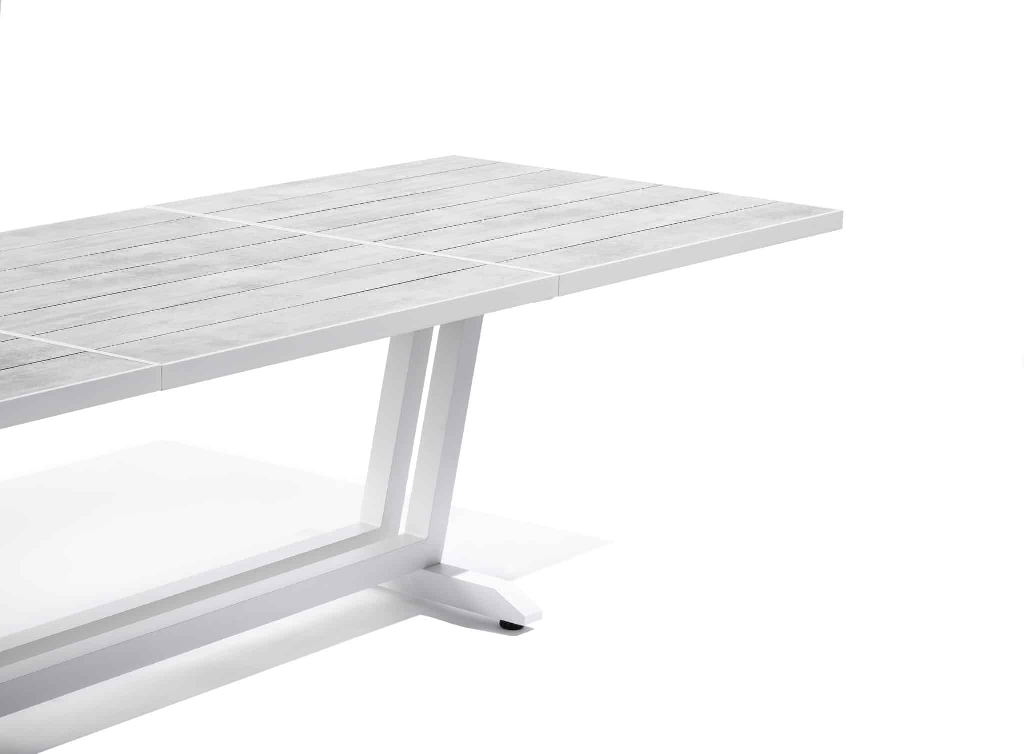 Table extensible HPL plateau latté AMAKA – blanc béton ciré – Image 9