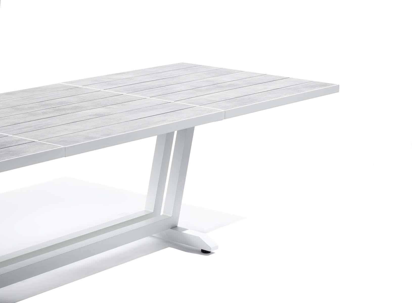 Table extensible HPL plateau latté AMAKA – blanc béton ciré – Image 4