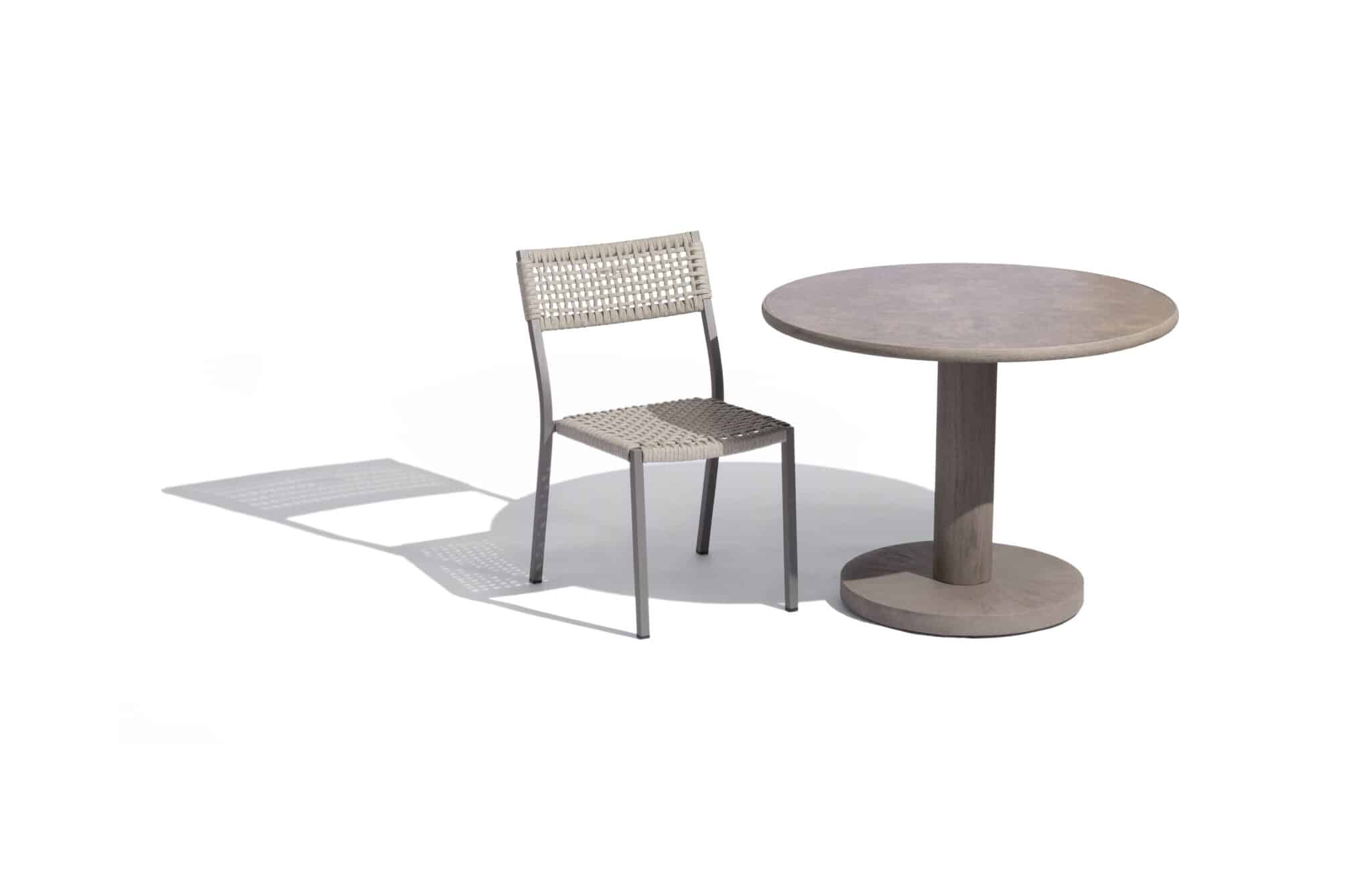 Table ronde COPENHAGUE Ø100 – Céramique blanc béton – Image 6
