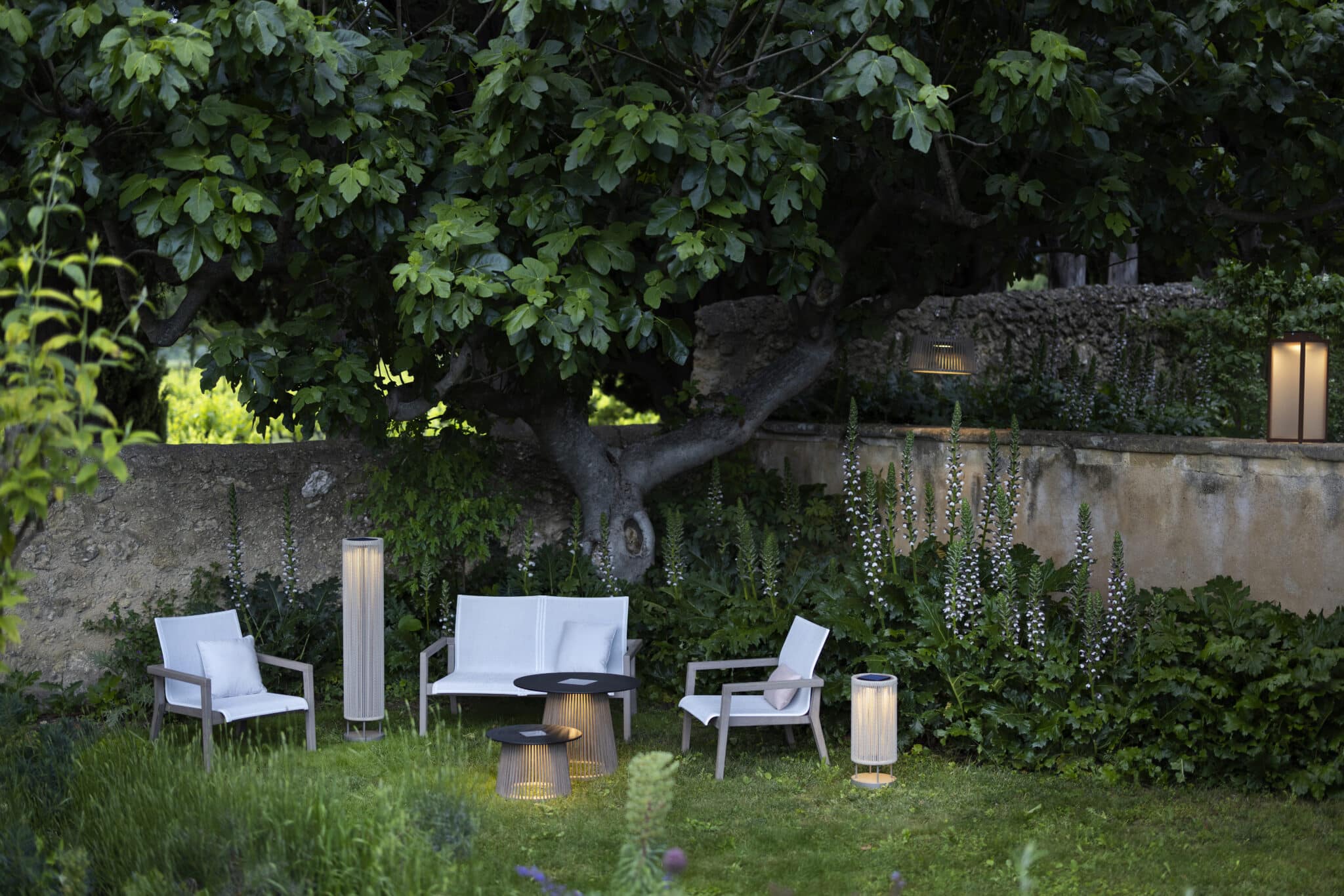 Canapé bas empilable 2 places COPENHAGUE – Batyline Eden blanc chiné – Image 3