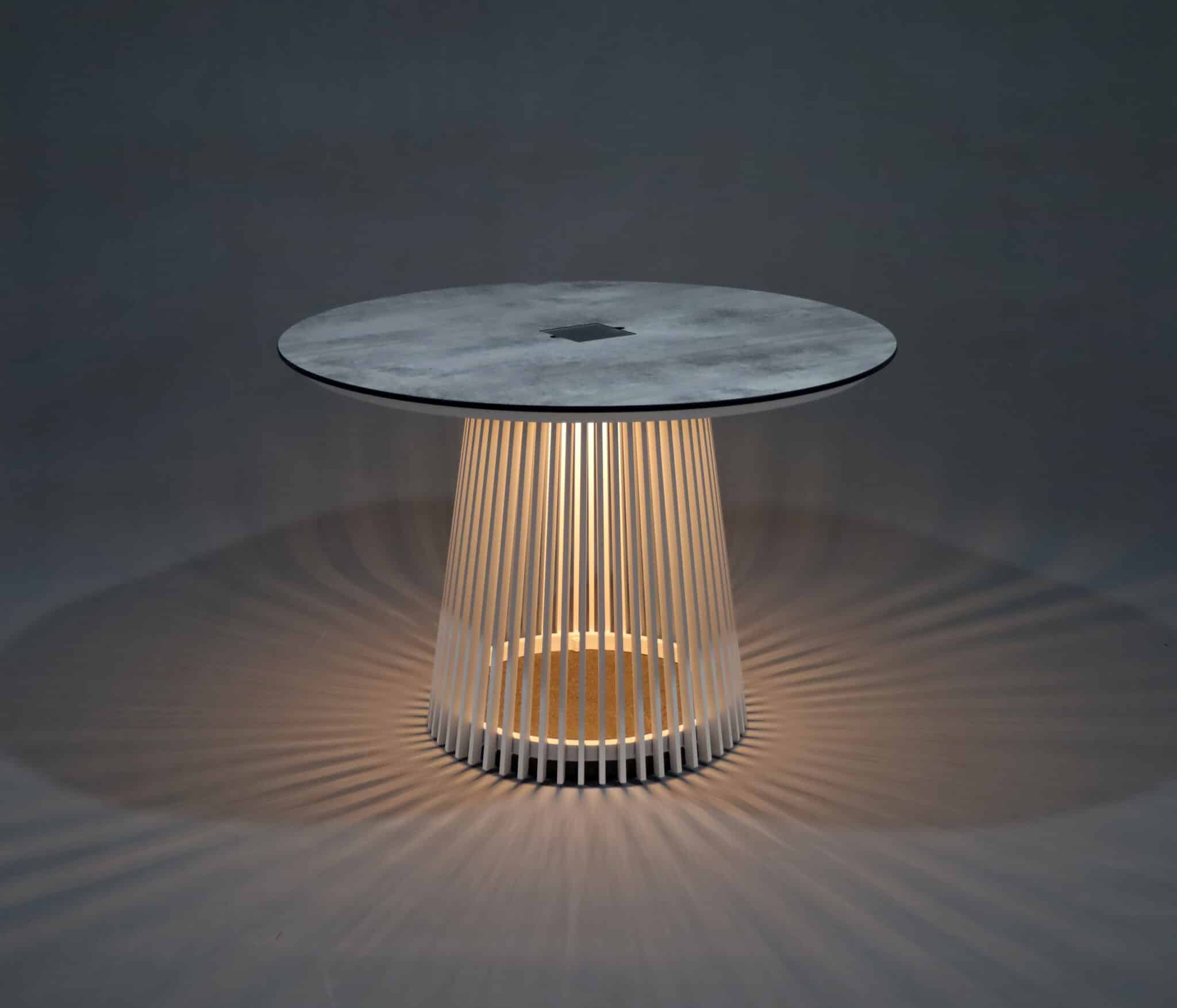 Table de repas HALO – Blanc Ø110 cm – Image 9