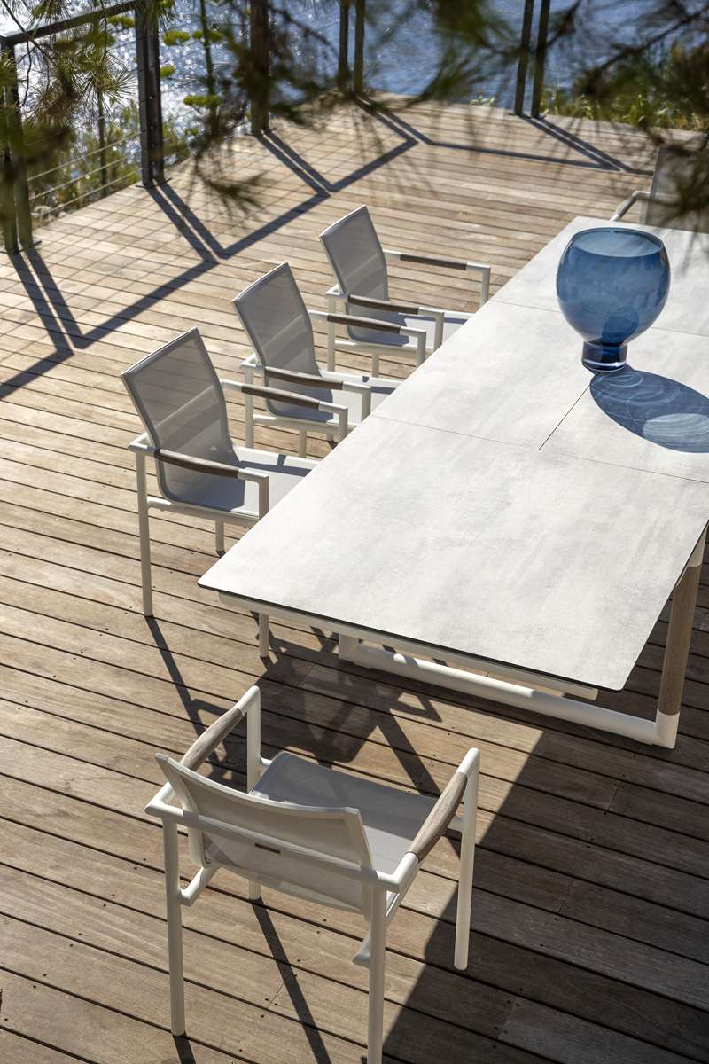 Table extensible BASTINGAGE – béton ciré blanc – Image 3