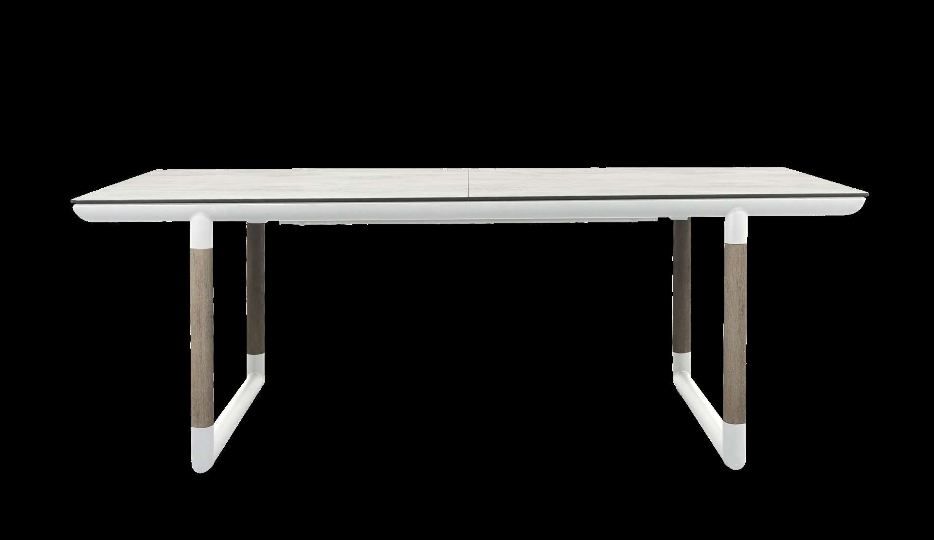 Table extensible BASTINGAGE – béton ciré blanc – Image 4