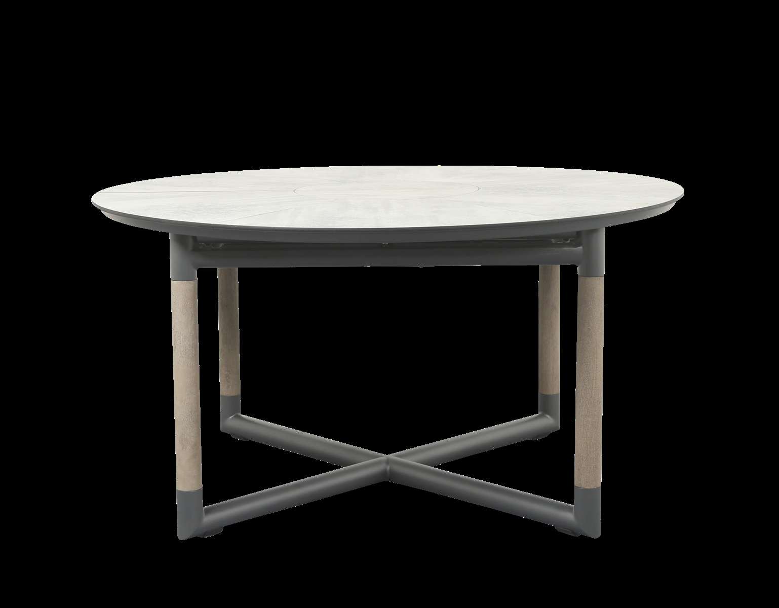 Table extensible BASTINGAGE ronde – béton ciré blanc – Image 2