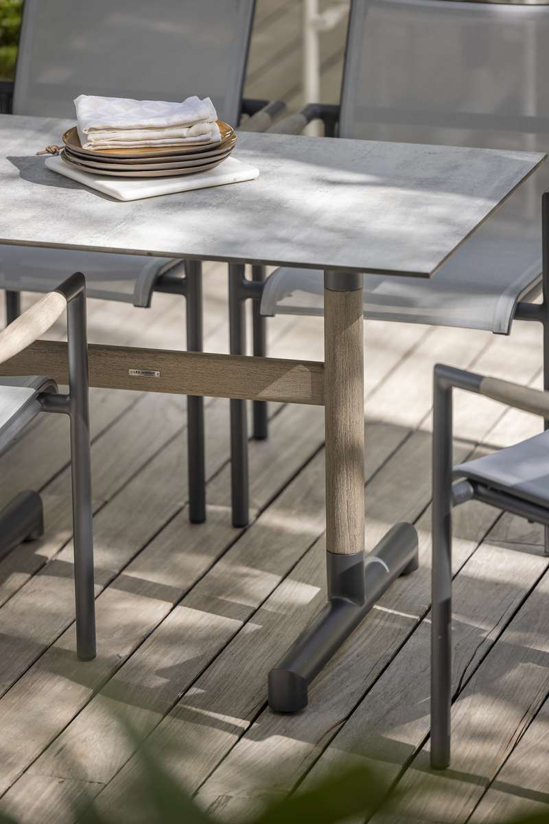 Pied table BASTINGAGE double bistro – gris espace – Image 3