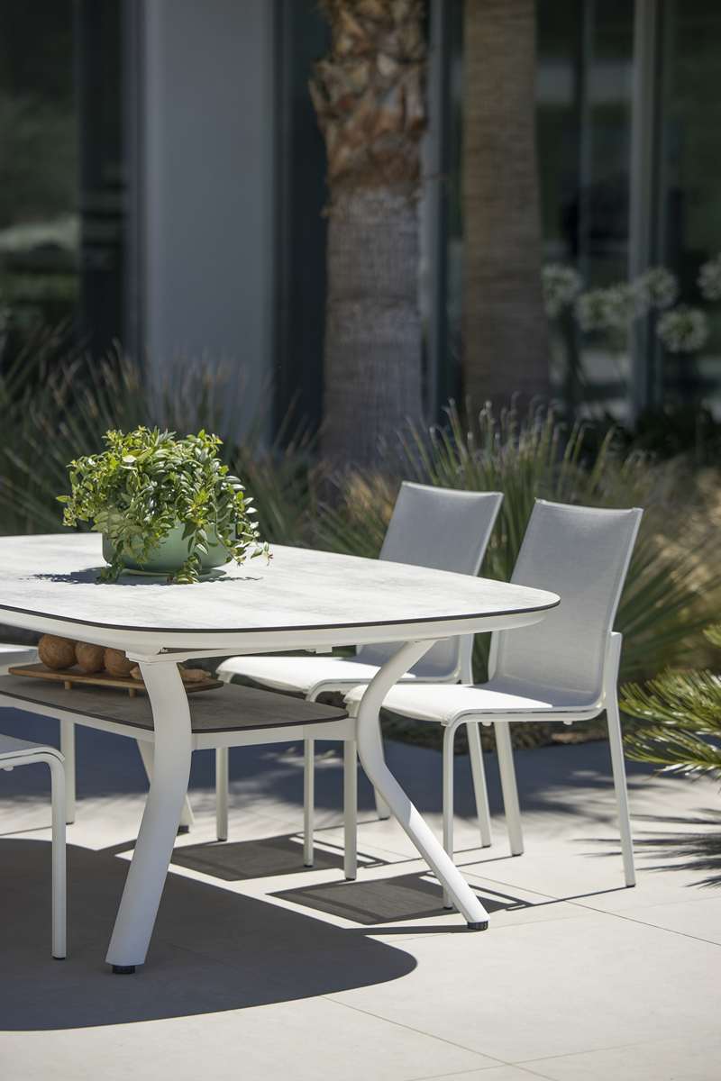 Table extensible HPL SAGAMORE – blanc béton ciré – Image 9
