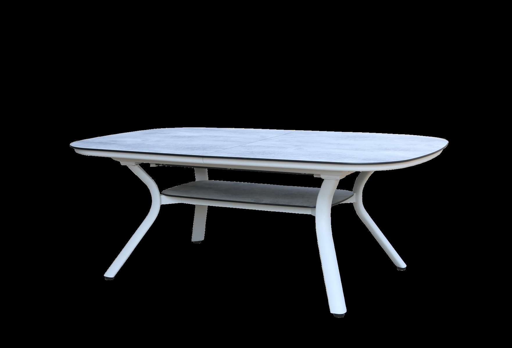 Table extensible HPL SAGAMORE – blanc béton ciré – Image 3