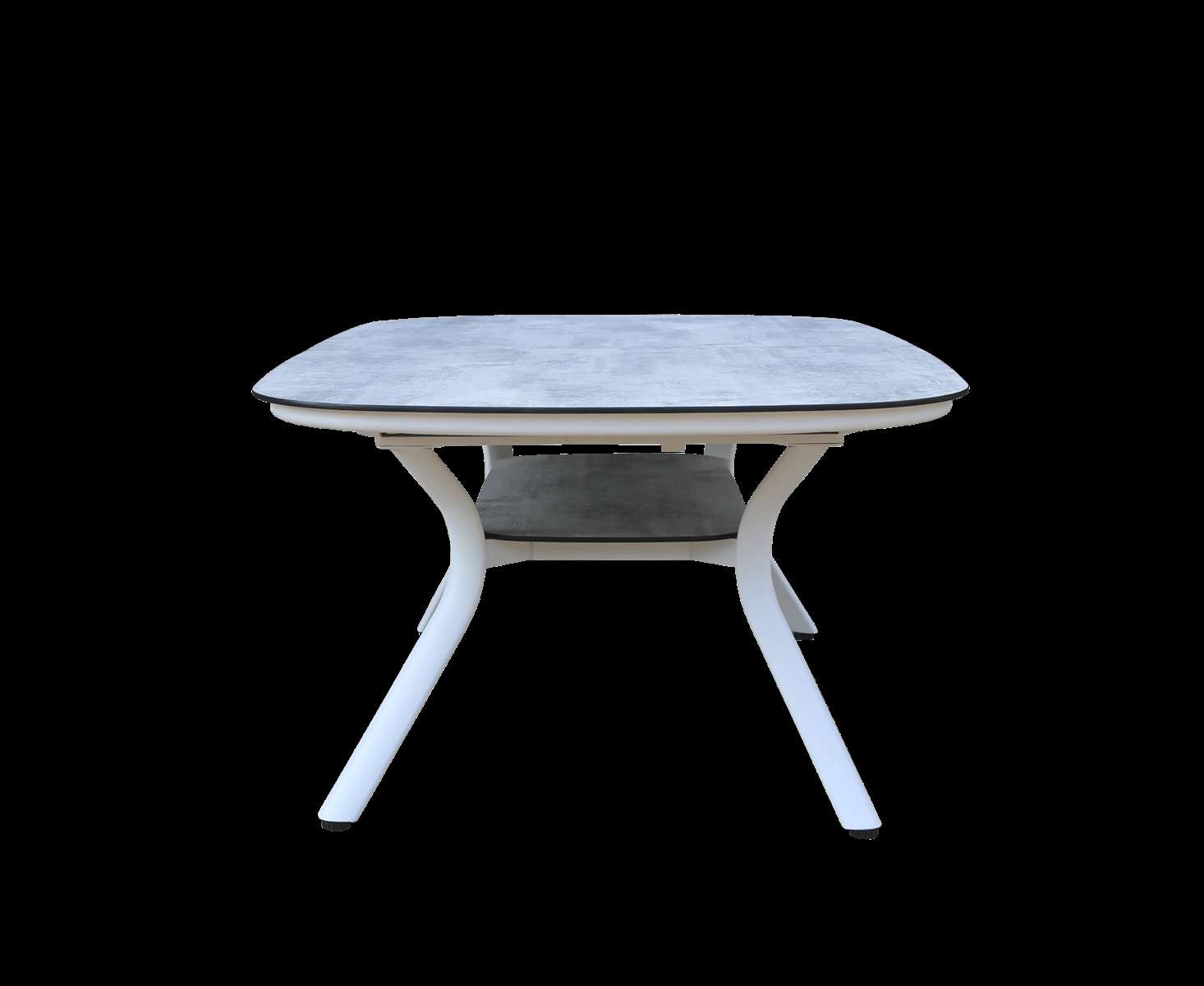 Table extensible HPL SAGAMORE – blanc béton ciré – Image 2
