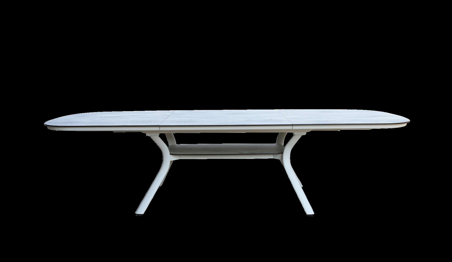 Table extensible HPL SAGAMORE – blanc béton ciré – Image 4