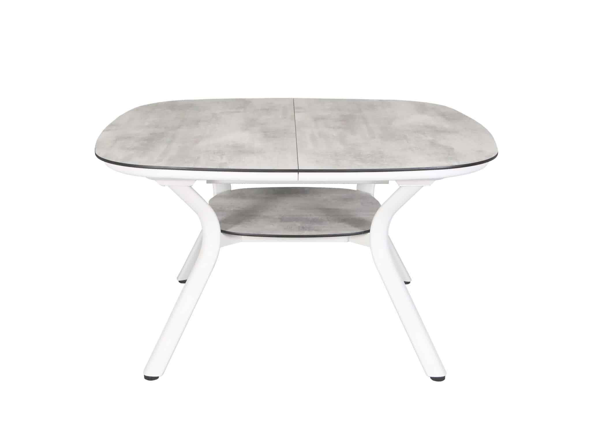 Table carrée extensible HPL SAGAMORE – blanc béton ciré – Image 6