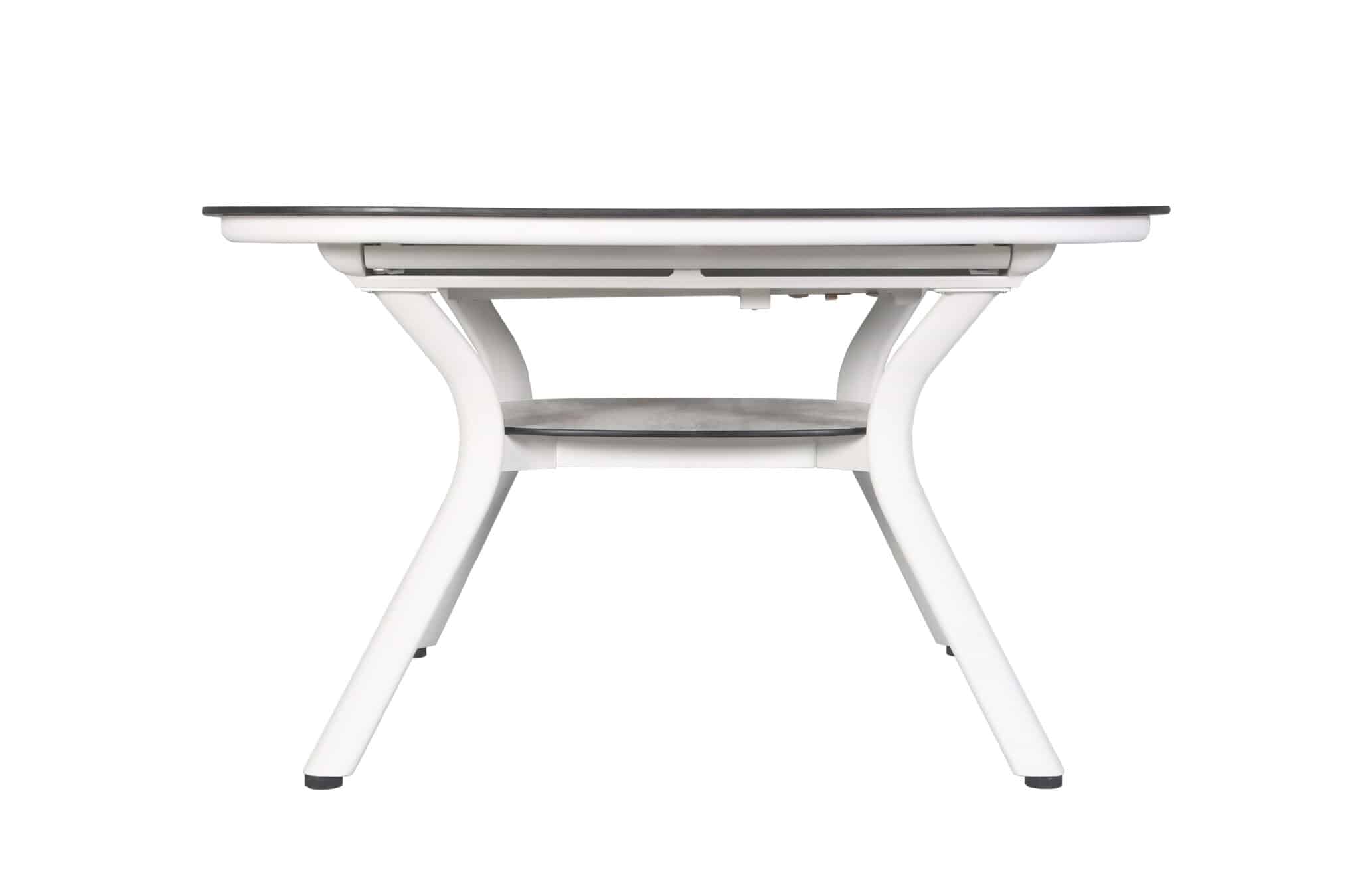 Table carrée extensible HPL SAGAMORE – blanc béton ciré – Image 7