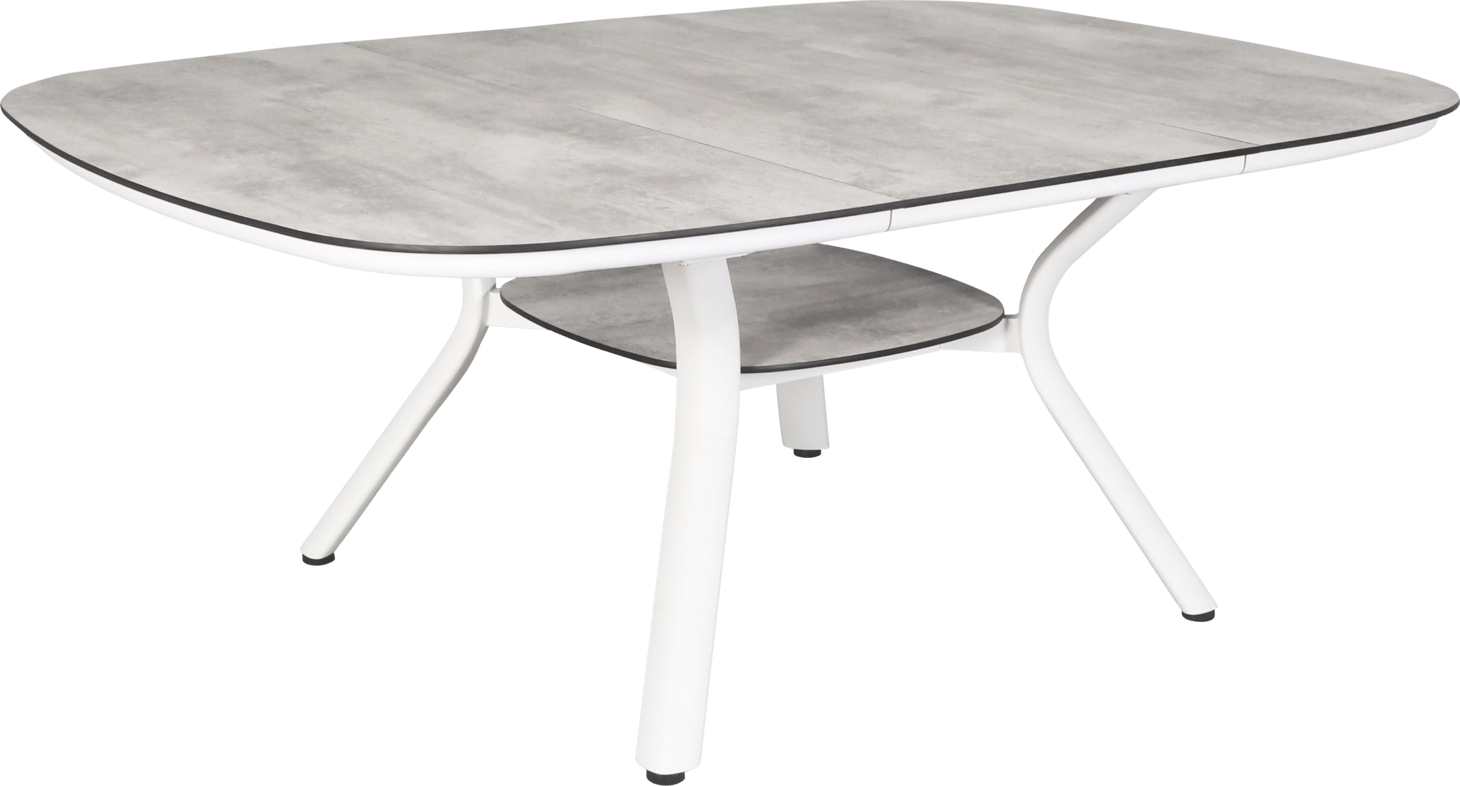 Table carrée extensible HPL SAGAMORE – blanc béton ciré – Image 4