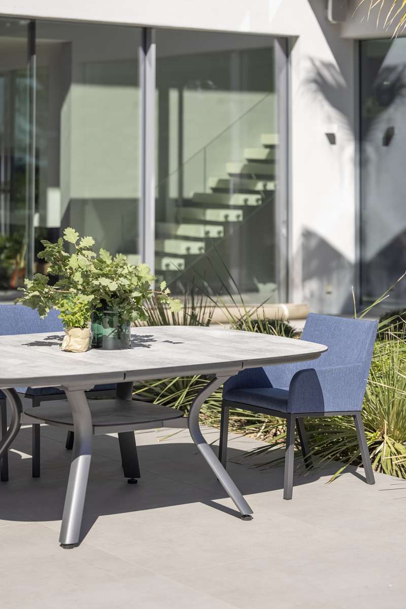 Table carrée extensible HPL SAGAMORE – gris espace béton ciré – Image 6