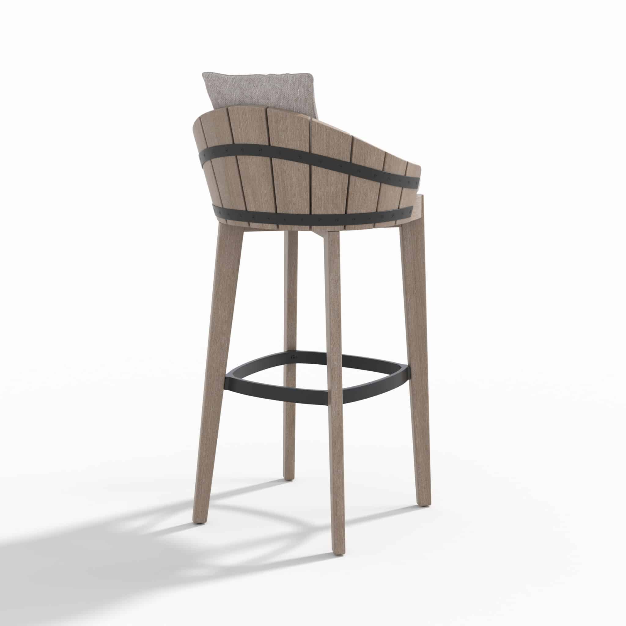 Tabouret BARREL – Ateja Bay gris chiné – Image 4