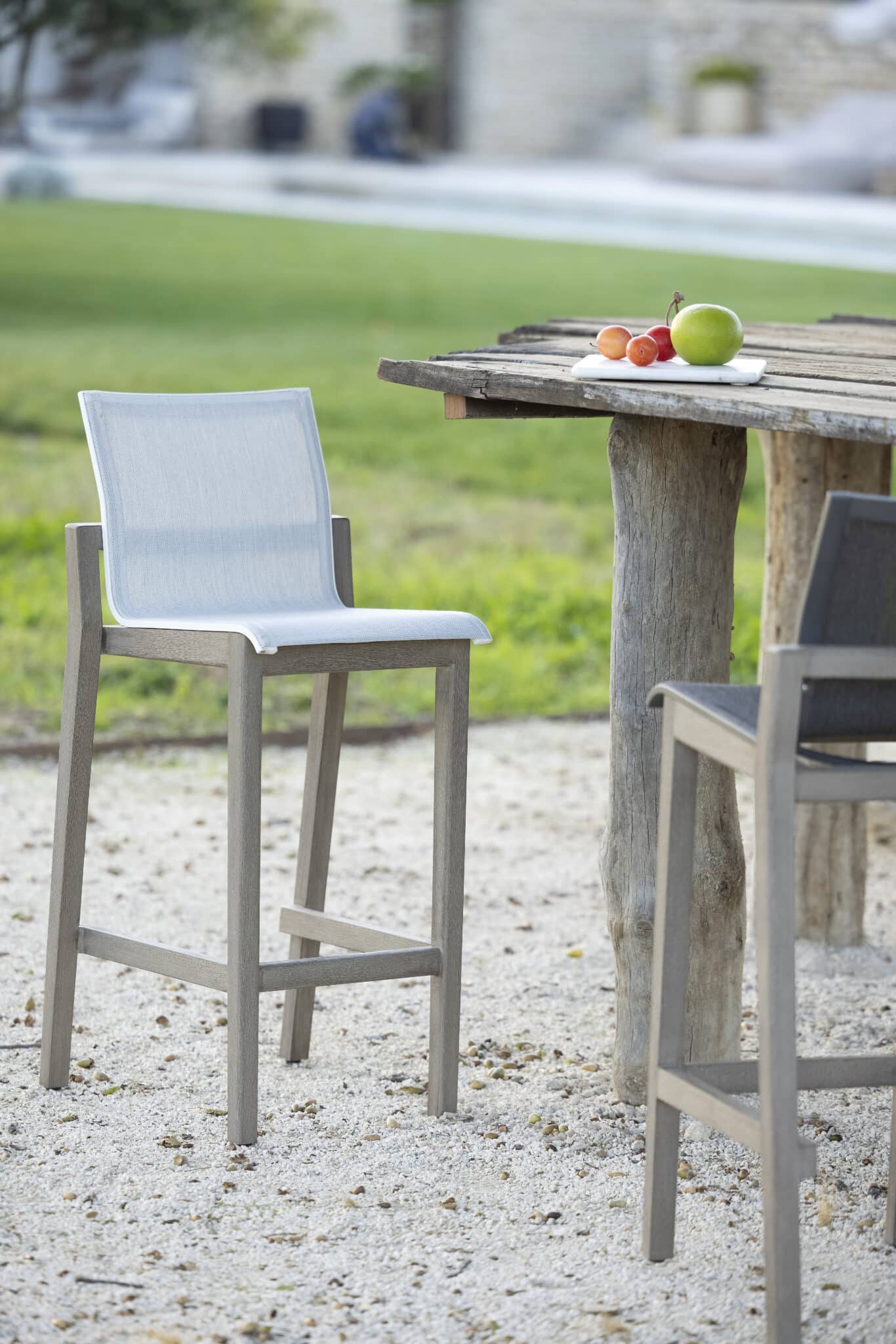 Tabouret COPENHAGUE – Batyline Eden blanc chiné – Image 5