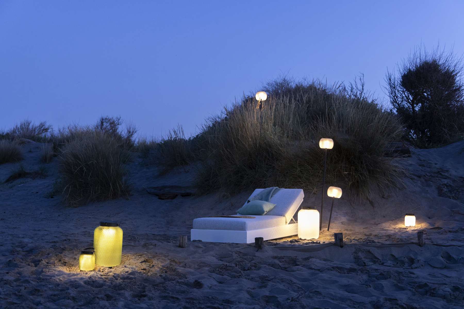 Lit simple de jardin RANCHO – blanc gris chiné – Image 19