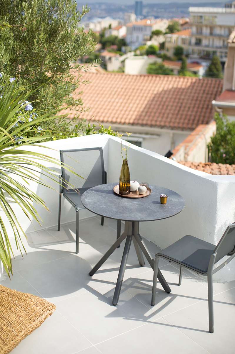 Pied central bistro XENAH – gris espace – Image 3