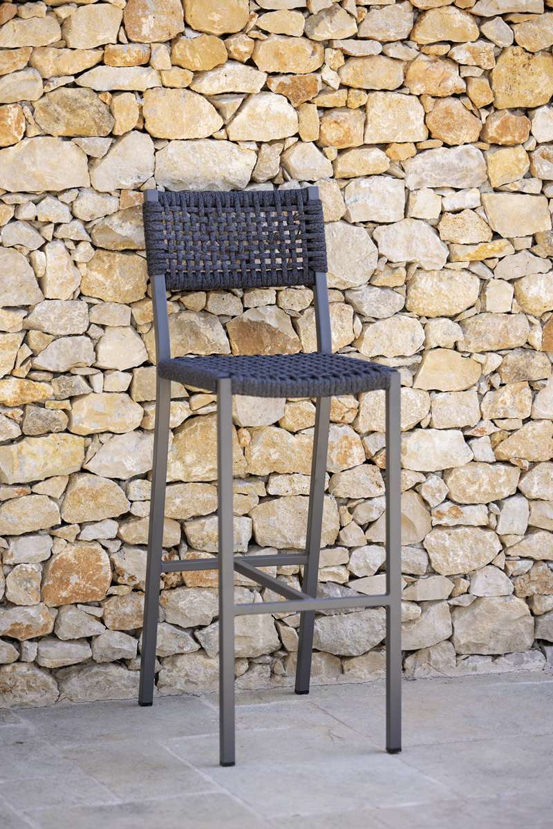 Tabouret tressé RANCHO – gris espace grafito – Image 2